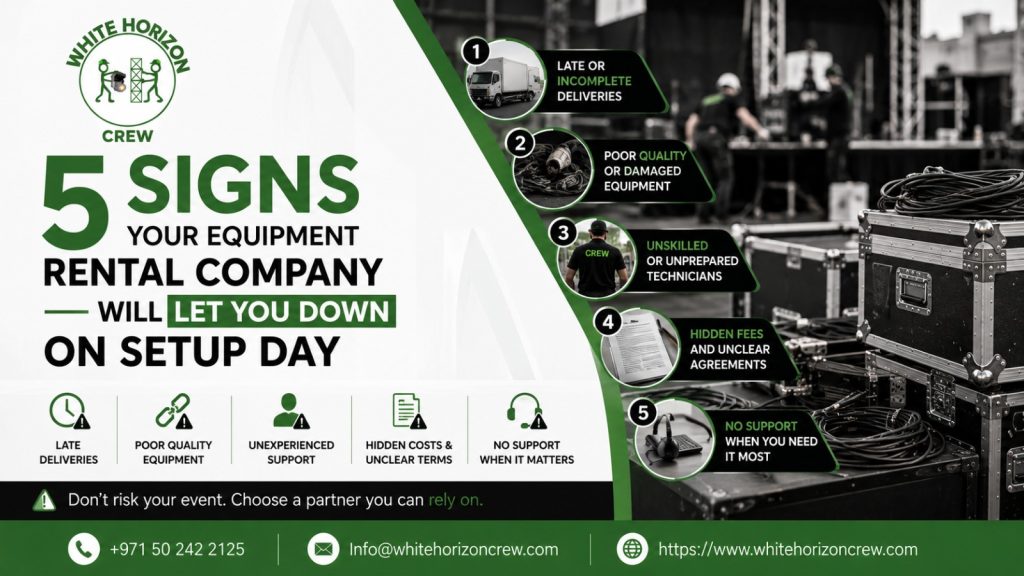 5 Signs Your Equipment Rental Company Will Let You Down on Setup Day